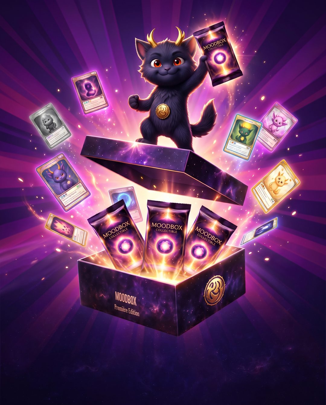 Maudit sort un booster du coffret Moodbox ouvert